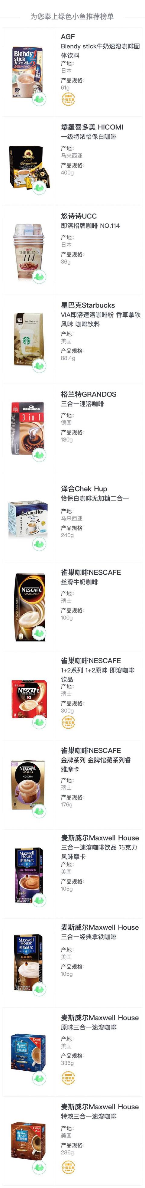 小鱼榜单 丨 13款健康安全速溶咖啡，拒绝有害添加剂！