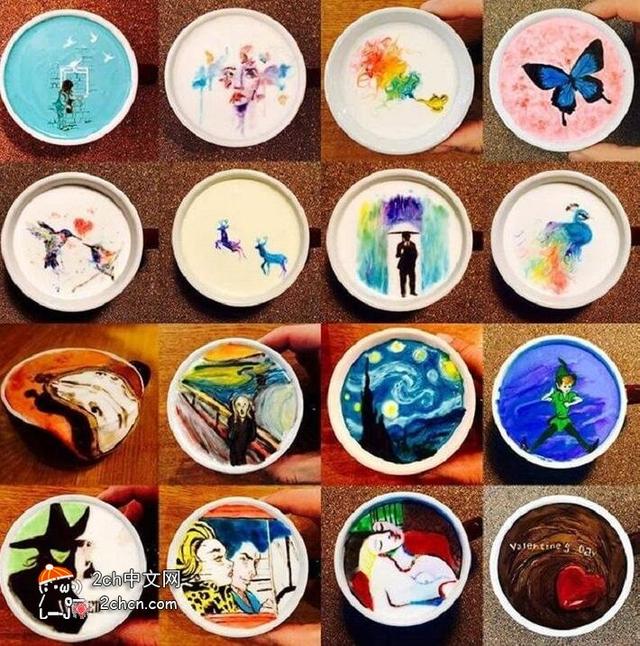 韩国的拿铁咖啡艺术太荒谬 日本网民：干脆在纸上画画好了