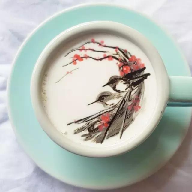 如此精美的咖啡拉花，你还舍得喝吗