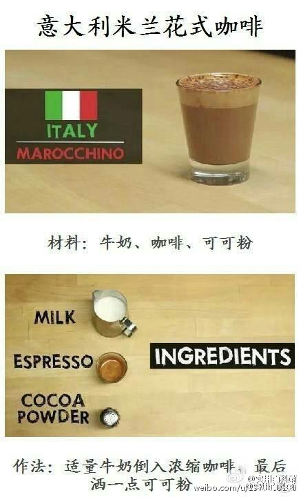 世界知名咖啡的调配方法！咖啡控必备，自己动手试试吧~ ​​​
